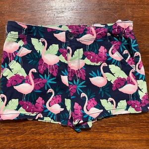 Sz 10 Gymboree Adjustable Elastic Waist, Flamingo, Shorts, Tropical